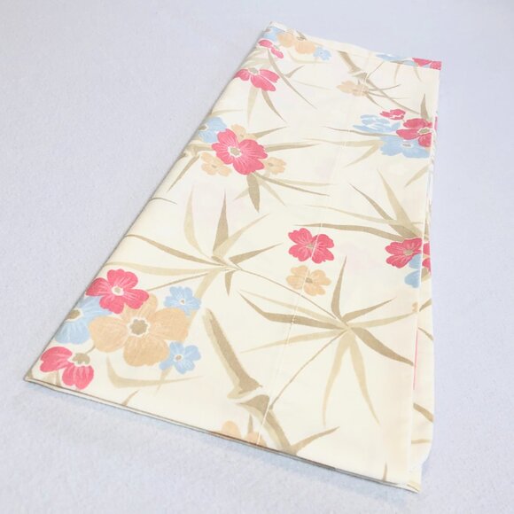 Vintage WABASSO Floral Pillowcase- SINGLE: Raspberry Pink & Glacier Blue Wildflo - Picture 5 of 11